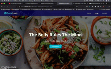 A Gif showing Foodium Web App